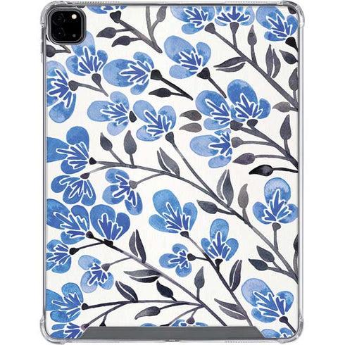 Cat Coq Blue Cherry Blossoms iPad Pro 12.9in (2020) Clear Case